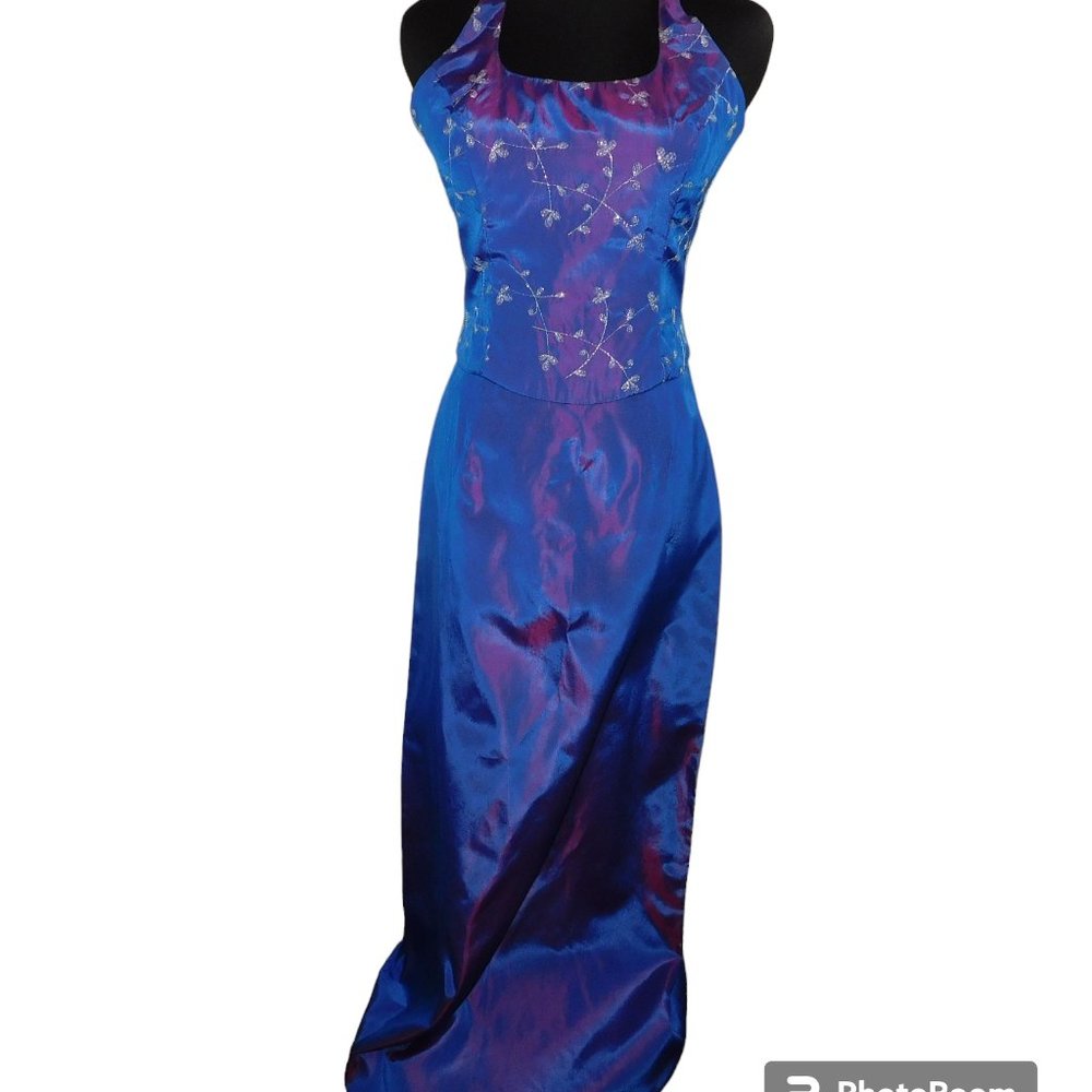blue black prom dresses Light Blue Chiffon Ruffled Lace Prom Dress, MP1030
